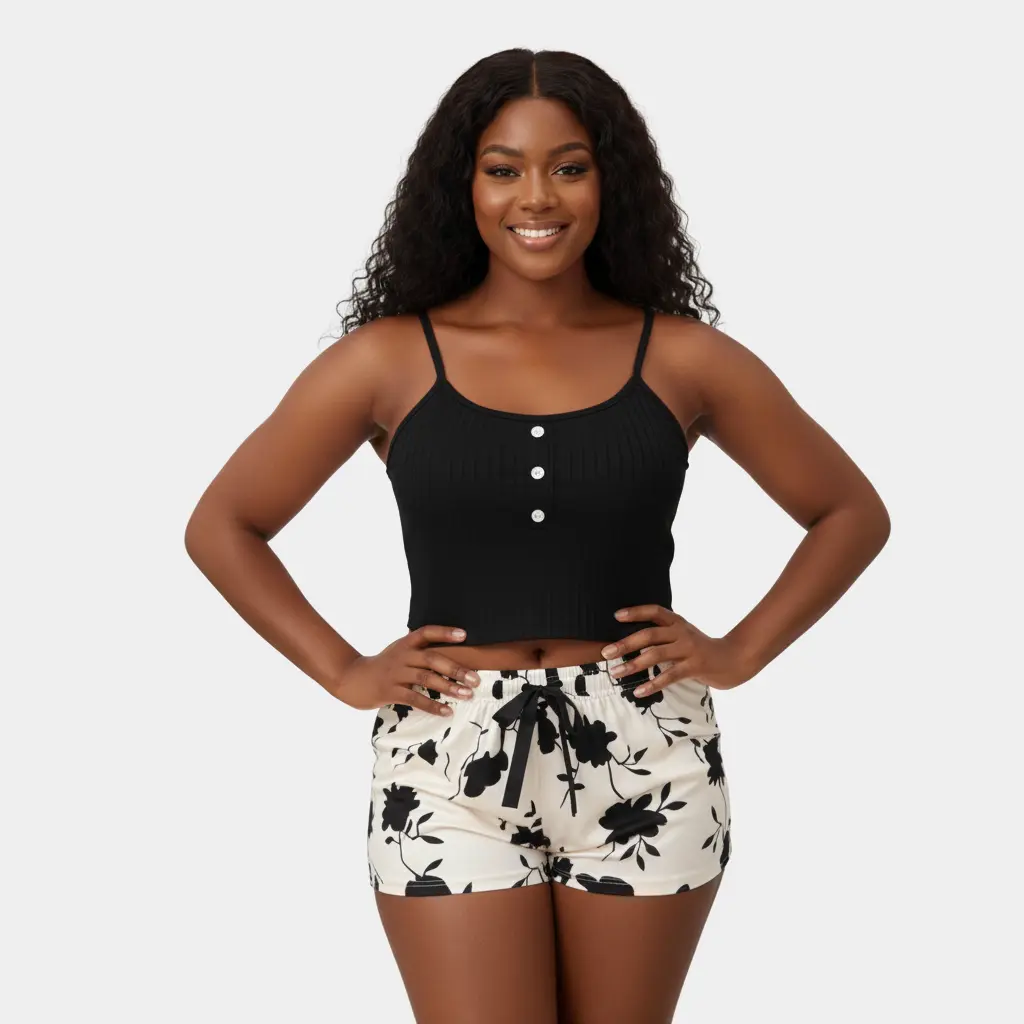 [LN-FPY-00000101] Pyjama deux pièces -Nuit Libre  (Black, M)